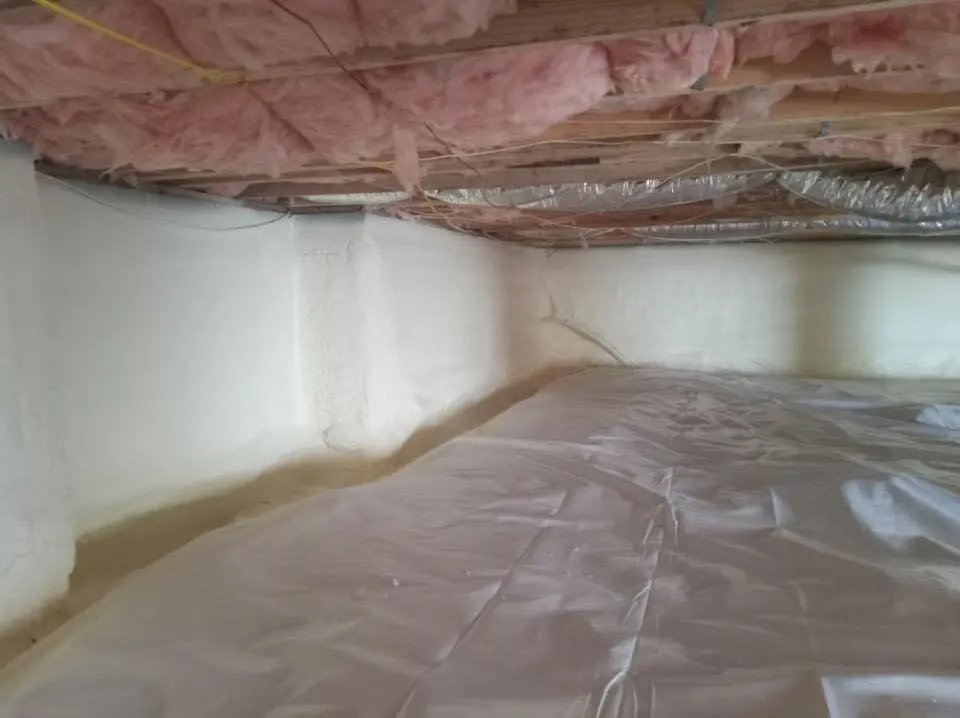 Crawl space encapsulation with closed-cell spray foam for Storm Damage Roof Repair in Berwyn